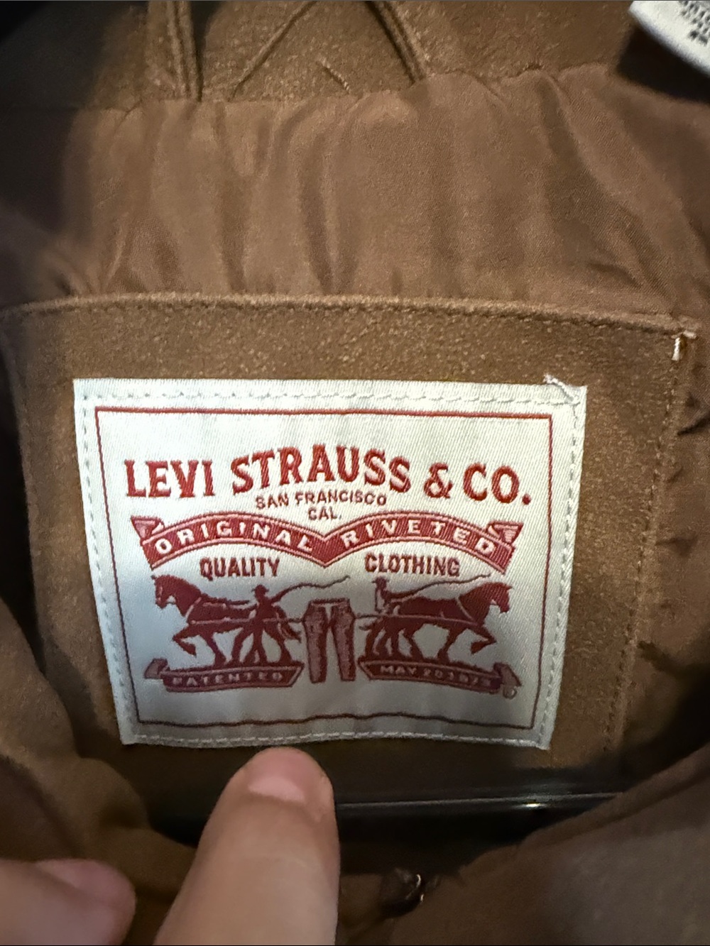 Levi's Brown Faux Suede Lightweight Trucker Jacket-Small - Picture 3 of 12